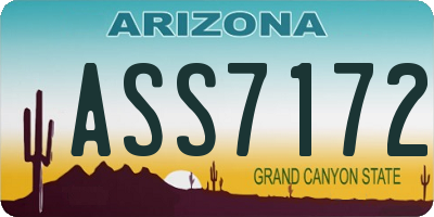 AZ license plate ASS7172
