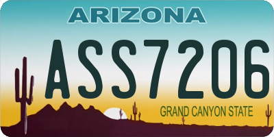 AZ license plate ASS7206