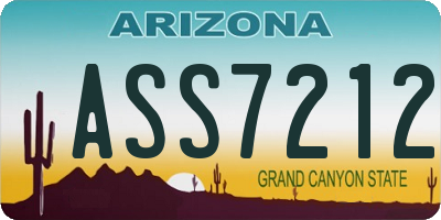 AZ license plate ASS7212