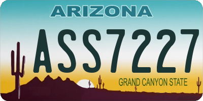 AZ license plate ASS7227