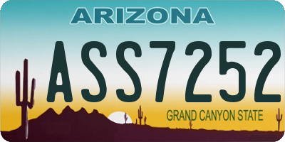 AZ license plate ASS7252