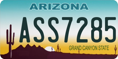 AZ license plate ASS7285