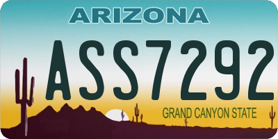 AZ license plate ASS7292