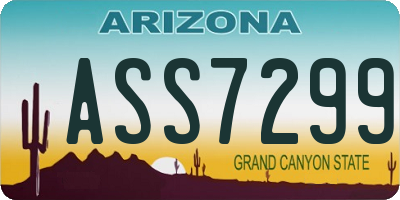 AZ license plate ASS7299