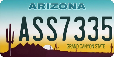 AZ license plate ASS7335