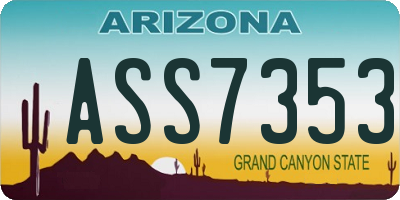 AZ license plate ASS7353
