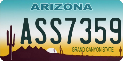 AZ license plate ASS7359