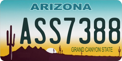 AZ license plate ASS7388