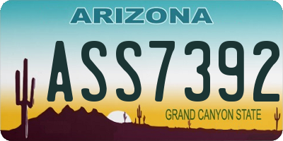 AZ license plate ASS7392