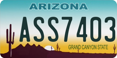 AZ license plate ASS7403