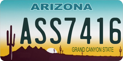 AZ license plate ASS7416