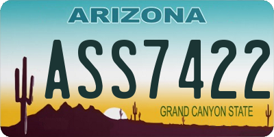 AZ license plate ASS7422