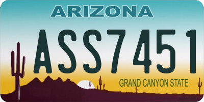 AZ license plate ASS7451