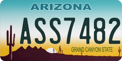 AZ license plate ASS7482