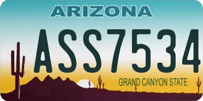 AZ license plate ASS7534