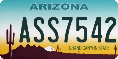 AZ license plate ASS7542