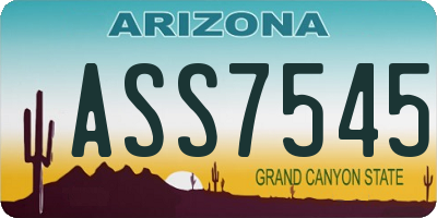 AZ license plate ASS7545
