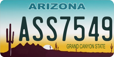 AZ license plate ASS7549