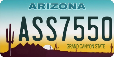 AZ license plate ASS7550