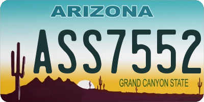 AZ license plate ASS7552