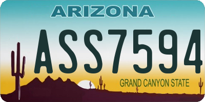 AZ license plate ASS7594