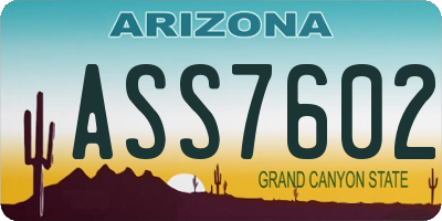 AZ license plate ASS7602