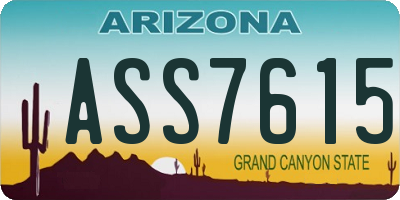 AZ license plate ASS7615