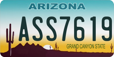 AZ license plate ASS7619