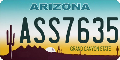 AZ license plate ASS7635