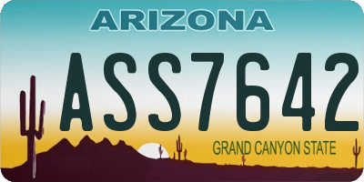 AZ license plate ASS7642