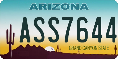 AZ license plate ASS7644