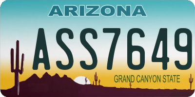 AZ license plate ASS7649