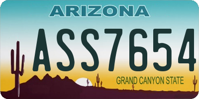 AZ license plate ASS7654