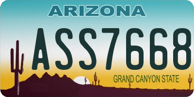 AZ license plate ASS7668