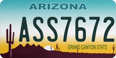AZ license plate ASS7672