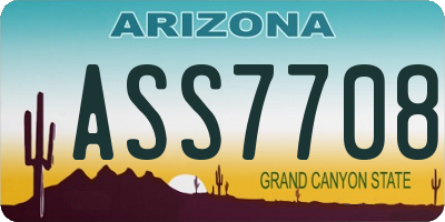 AZ license plate ASS7708