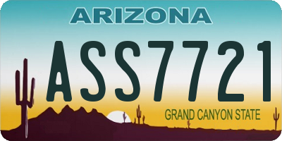 AZ license plate ASS7721