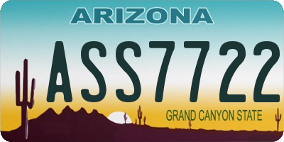 AZ license plate ASS7722