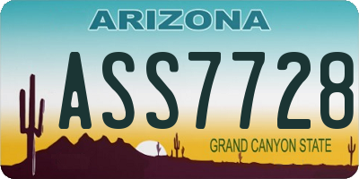 AZ license plate ASS7728