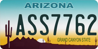 AZ license plate ASS7762