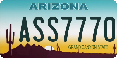 AZ license plate ASS7770