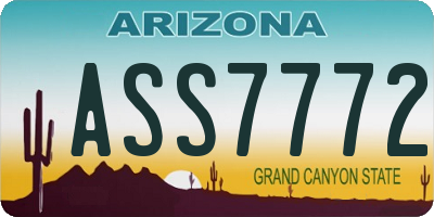 AZ license plate ASS7772