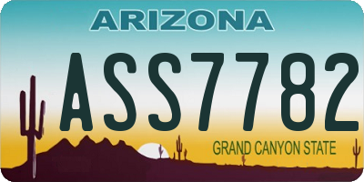 AZ license plate ASS7782