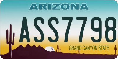 AZ license plate ASS7798