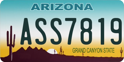 AZ license plate ASS7819