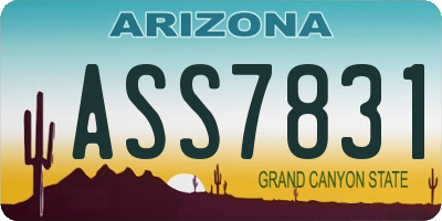 AZ license plate ASS7831