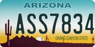 AZ license plate ASS7834
