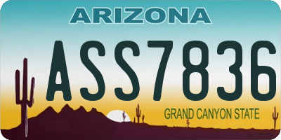 AZ license plate ASS7836