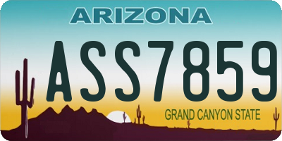 AZ license plate ASS7859