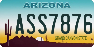 AZ license plate ASS7876